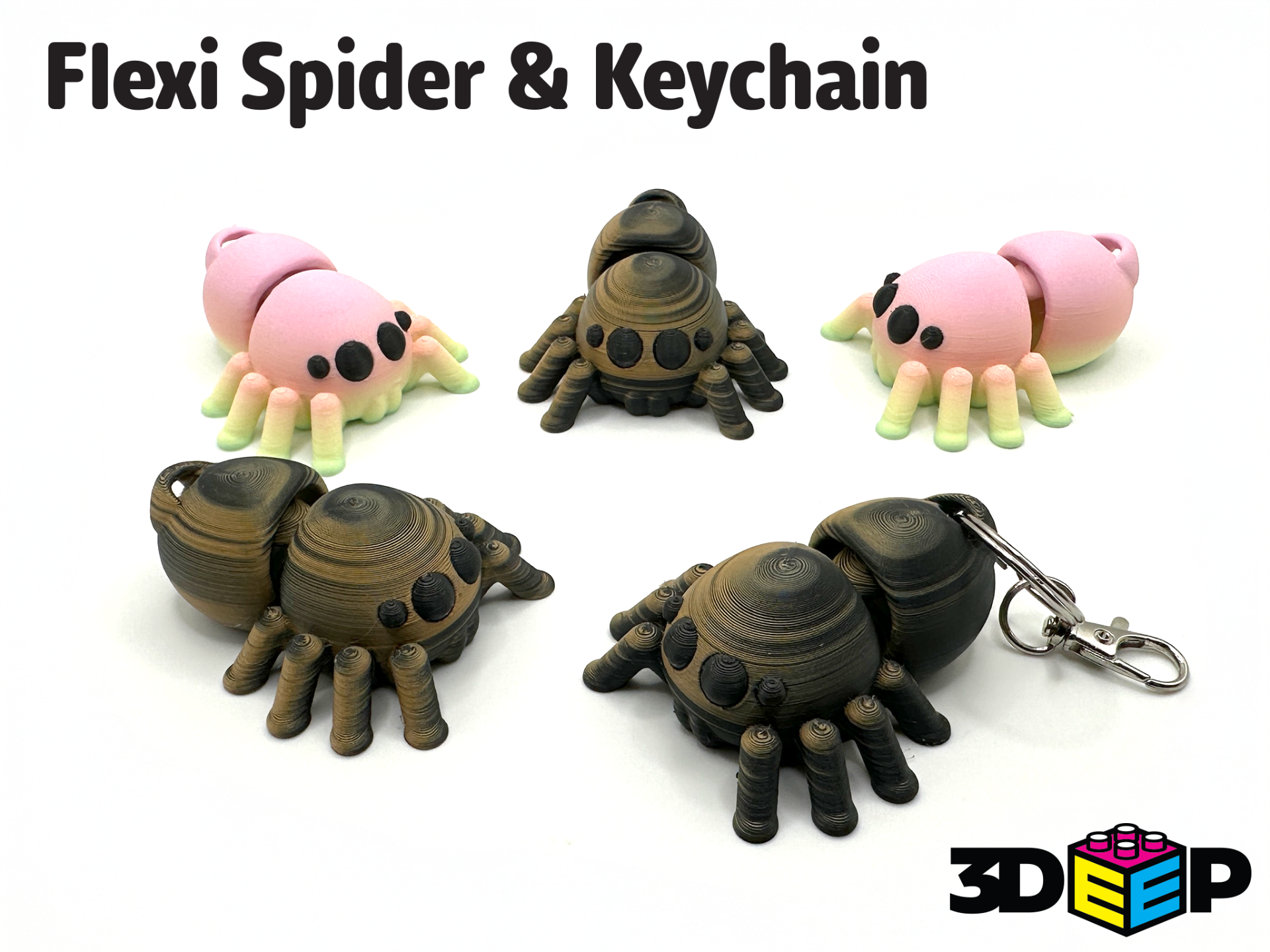 Гибкий паук + брелок — без поддержек