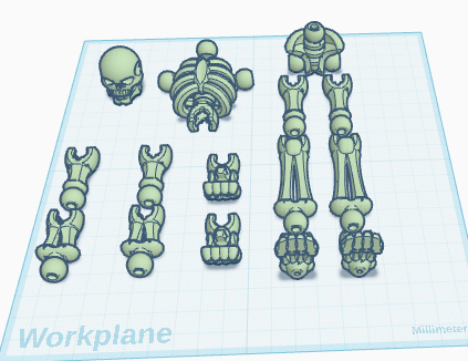 Скелет с подвижными суставами (Tinkercad)