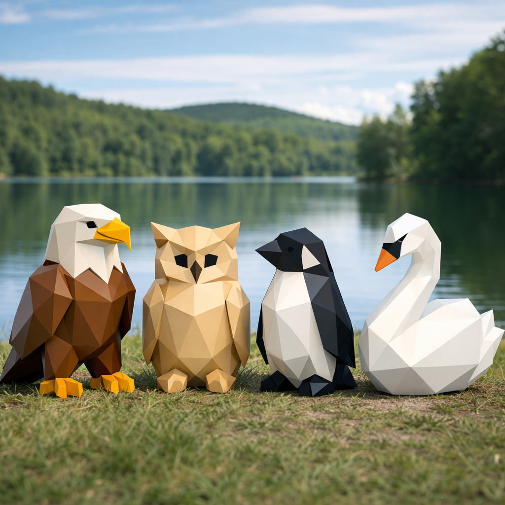 Абстрактные минимал-животные — Набор «Птицы» (лоу-поли)